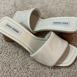 Steve Madden heeled sandals cream color